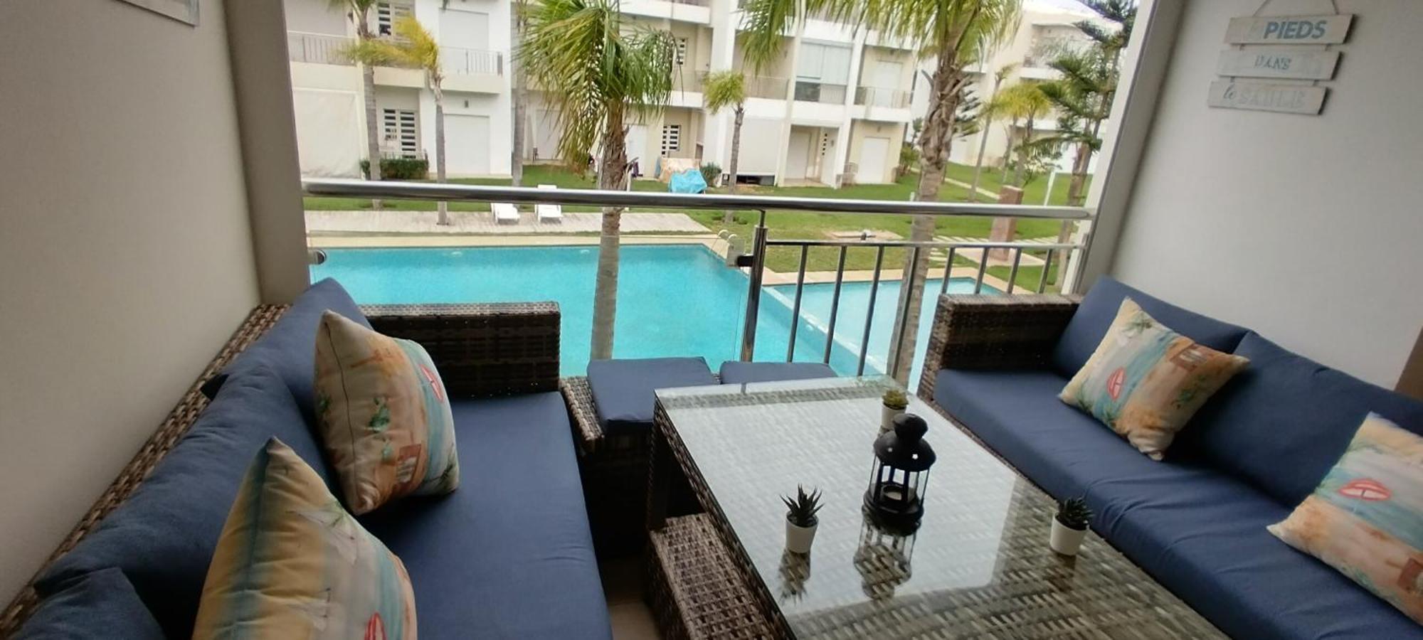 F3 Casabay beach sidi rahal vue sur piscine Extérieur photo