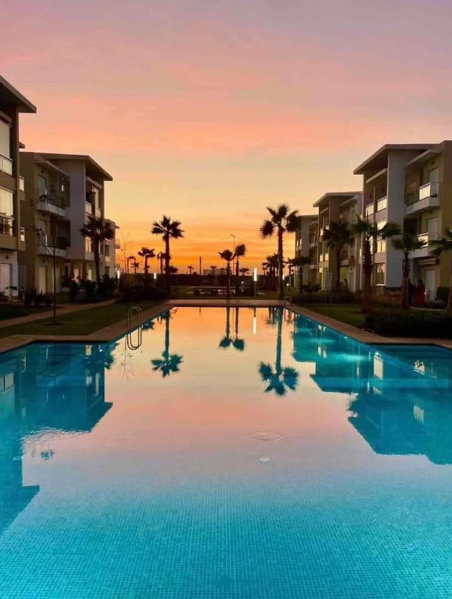 F3 Casabay beach sidi rahal vue sur piscine Extérieur photo